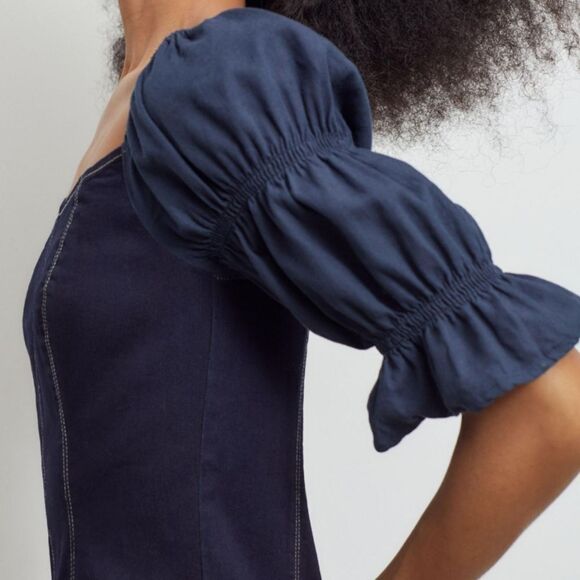 Urban Outfitters denim mini dress with tired sleeves size M New , no tag - Picture 2 of 6